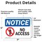 Signmission No Access Sign, Vinyl Decal, 7in W x 5in L, 2PK OS-2PACK-NS-D-57-L-14342 - alternate 2